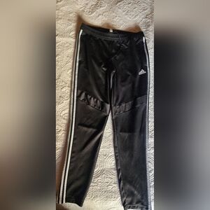 Adidas Black Joggers with White Stripes